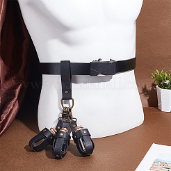 PU Leather Bag with 3Pcs Cork Glass Bottles&nbsp;FIND-WH0366-234A