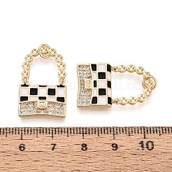Brass Micro Pave Clear Cubic Zirconia Pendants&nbsp;KK-N233-207