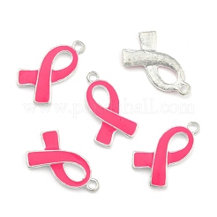 Breast Cancer Pink Awareness Ribbon Alloy Enamel Pendants&nbsp;X-ENAM-E262-S
