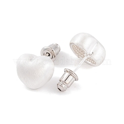 Heart Brass Stud Earrings for Women&nbsp;EJEW-G391-07S