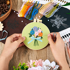 DIY Bouquet Pattern 3D Embroidery Starter Kits&nbsp;DIY-TA0006-26