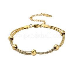 304 Stainless Steel Multi-strand Bracelets&nbsp;LS-BJEW-Q040-01G