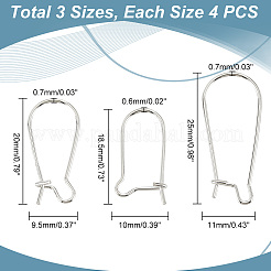 12Pcs 3 Style 925 Sterling Silver Hoop Earrings&nbsp;STER-PH0001-32