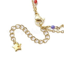 304 Stainless Steel & Brass Double Layer Chain Anklets&nbsp;AJEW-AN00629-04