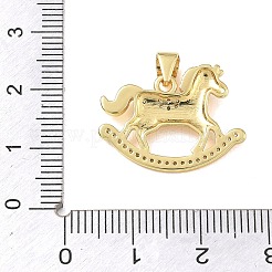 Brass Micro Pave Clear Cubic Zirconia Pendants&nbsp;KK-A303-05A-G