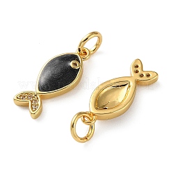 Brass Micro Pave Clear Cubic Zirconia Pendants&nbsp;KK-D221-20G-02