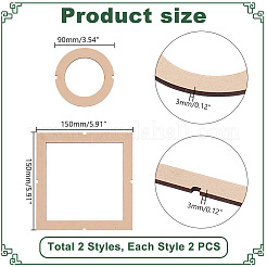 2Pcs Wooden Thread Winding Plate&nbsp;DIY-WH0888-026