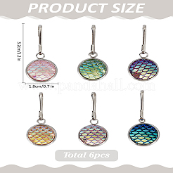6Pcs Stainless Steel with Acrylic Pendant Zipper Pulls&nbsp;HJEW-LP00011