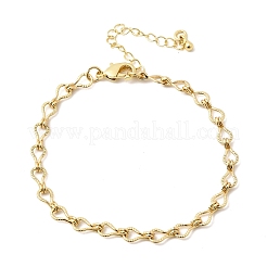 Brass Teardrop Link Chain Bracelets for Women&nbsp;BJEW-F531-04G