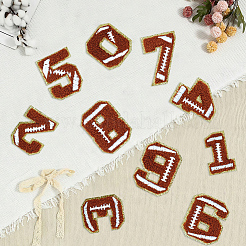 1Bag Sport Theme Number 0~9 Embroidery Cloth Iron on/Sew on Patches&nbsp;PATC-CY0001-65A