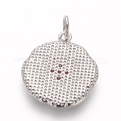Brass Micro Pave Cubic Zirconia Pendants&nbsp;KK-P156-13P-01-NR