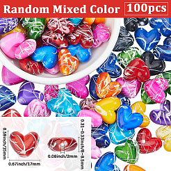 100Pcs Spray Painted Drawbench Acrylic Beads&nbsp;ACRP-PA0001-03