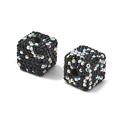 Cube Shape Polymer Clay Rhinestone Beads&nbsp;CLAY-NH0001-08J