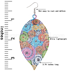 4 Pairs 4 Style Spray Painted Stainless Steel Holllow Leaf Dangle Earrings&nbsp;EJEW-SZ0001-35