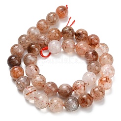 Natural Copper Rutilated Quartz Beads Strands&nbsp;G-L642-B07-12mm