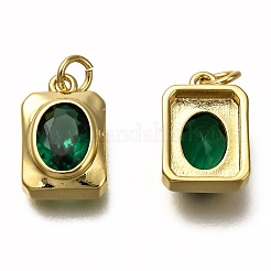 Golden Tone Brass Micro Pave Cubic Zirconia Pendants&nbsp;ZIRC-H118-01G-B