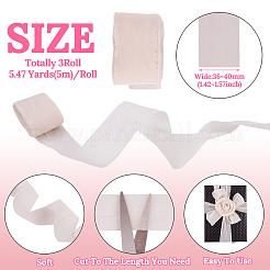 3 Rolls Frayed Polyester Ribbon&nbsp;OCOR-TA0002-97D