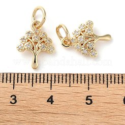 Rack Plating Brass Micro Pave Clear Cubic Zirconia Charms&nbsp;X-KK-D097-05G