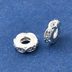 Brass Micro Pave Clear Cubic Zirconia Beads&nbsp;KK-K300-06B-S
