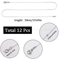 12Pcs 304 Stainless Steel Serpentine Chain Necklaces Set for Men Women&nbsp;NJEW-SC0001-15