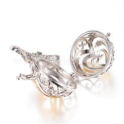Rack Plating Brass Cage Pendants&nbsp;KK-R036-01