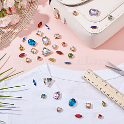 50Pcs Glass Sew on Rhinestones&nbsp;GACR-WR0001-02B