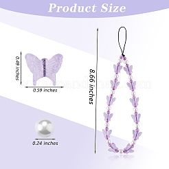 Acrylic Beaded Phone Lanyard&nbsp;HJEW-SW00017-01