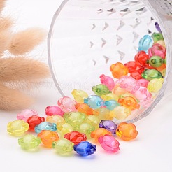 Mixed Color Transparent Faceted Flower Acrylic Beads&nbsp;X-TACR-S104-M