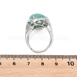 Natural Amazonite Adjustable Finger Rings&nbsp;RJEW-A097-01P