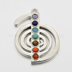 Platinum Plated Brass Gemstone Musical Note Pendants&nbsp;G-J264-03