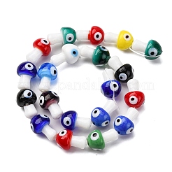 Handmade Evil Eye Lampwork Beads Strands&nbsp;LAMP-S069-01D