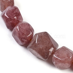 Natural Strawberry Quartz Nuggets Beaded Necklaces for Women Men&nbsp;NJEW-K388-01C