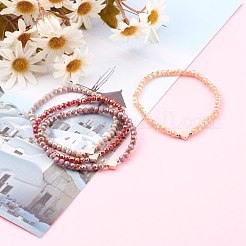 Electroplate Faceted Round Glass Beaded Bracelets&nbsp;BJEW-JB06124