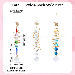 6Pcs 3 Styles Glass Teardrop Window Hanging Suncatchers&nbsp;HJEW-BM0001-48