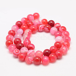 Natural Striped Agate/Banded Agate Bead Strands&nbsp;G-K155-B-6mm-09