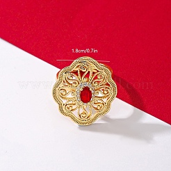 Geometric Brass Micro Pave Cubic Zirconia Finger Rings for Women&nbsp;GH1059-2