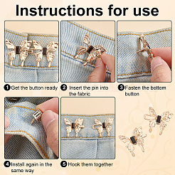 6Pcs 3 Colors Butterfly Alloy Adjustable Jean Button Pins&nbsp;FIND-HY0003-17