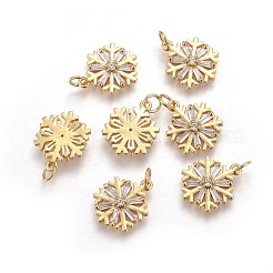 Brass Cubic Zirconia Pendants&nbsp;ZIRC-E162-18G
