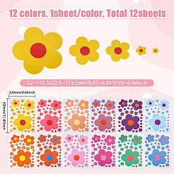 12Pcs 12 Styles Flower Pattern PVC Wall Stickers&nbsp;DIY-CA0007-69