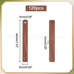 120Pcs Natural Wood Pendants&nbsp;WOOD-PH0002-65