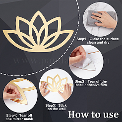 1Pc Acrylic Mirror Lotus Wall Decorations&nbsp;AJEW-CN0001-35A