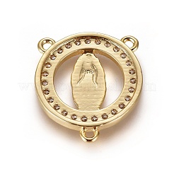 Brass Cubic Zirconia Chandelier Component Links&nbsp;ZIRC-F108-04G