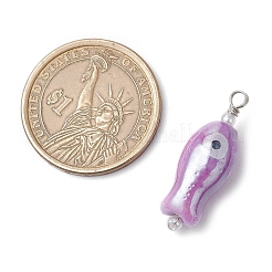 Fish Shaped Evil Eye Glazed Porcelain Pendants&nbsp;PALLOY-JF03803