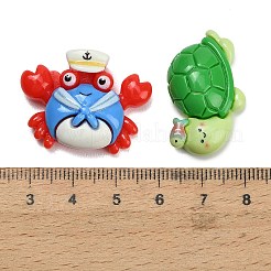 Sea Animals Opaque Resin Cabochons&nbsp;RESI-C074-03
