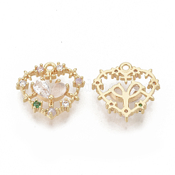 Brass Cubic Zirconia Pendants&nbsp;KK-T050-03G-03-NF