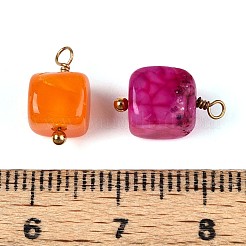 Natural Dyed Agate Cube Charms&nbsp;STAS-N110-19G
