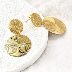 304 Stainless Steel Dangle Stud Earrings&nbsp;EJEW-D308-01G