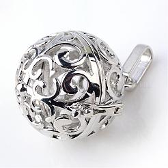 Rack Plating Brass Cage Pendants&nbsp;KK-S751-021P