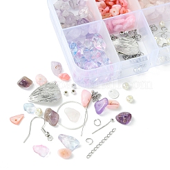 DIY Natural Gemstone Dangle Earrings Kits&nbsp;DIY-FS0006-91