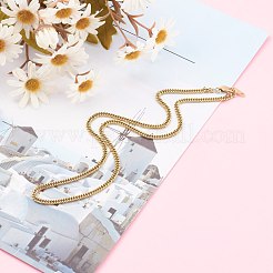 304 Stainless Steel Diamond Cut Cuban Link Chain Necklaces&nbsp;NJEW-JN03367-03